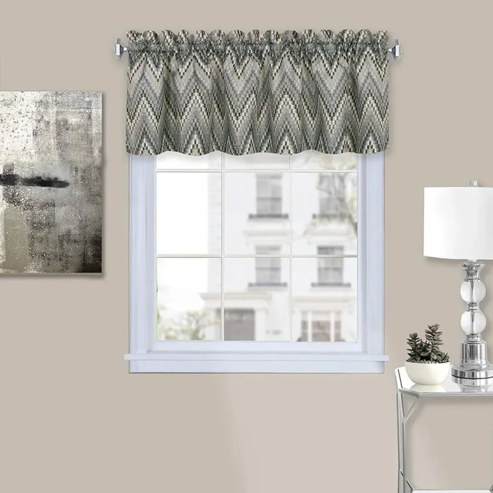 Woven Trends Geometric Chevron Light Filtering, Modern Living Room Half Rod